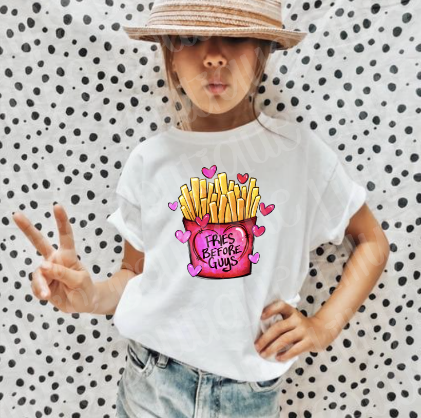 Fries before guys youth tee