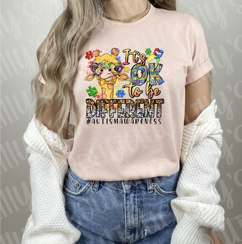 It's ok to be different tee (peach option)