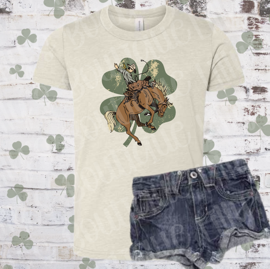 Cowboy clover youth tee