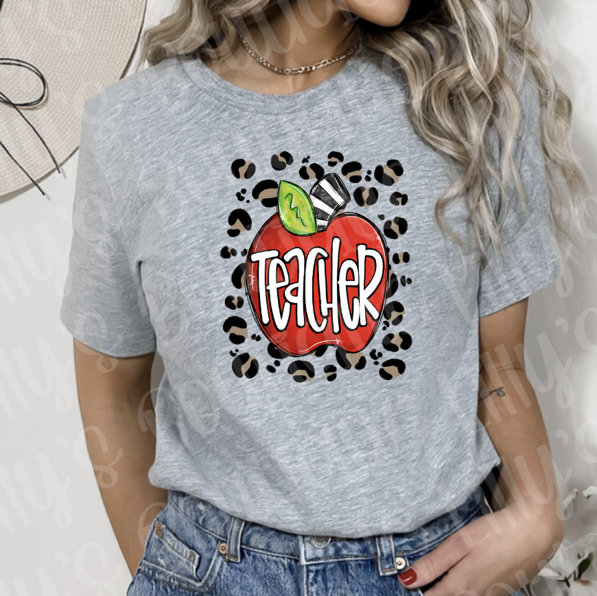 Teacher Apple Leopard tee