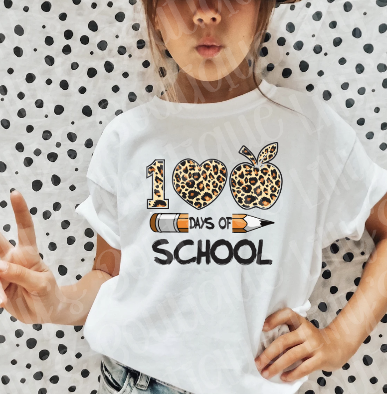 100 days leopard  youth tee