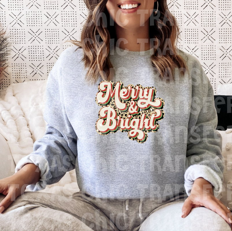 Merry and Bright Leopard sweatshirt