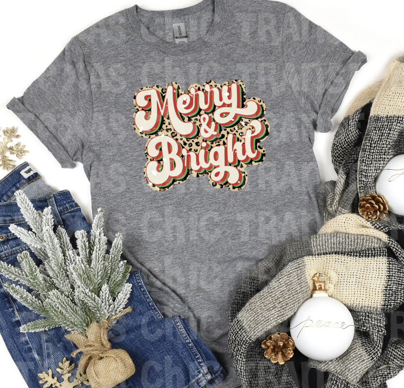 Merry and Bright Leopard Tee