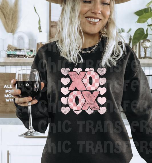 xoxo distressed sweatshirt