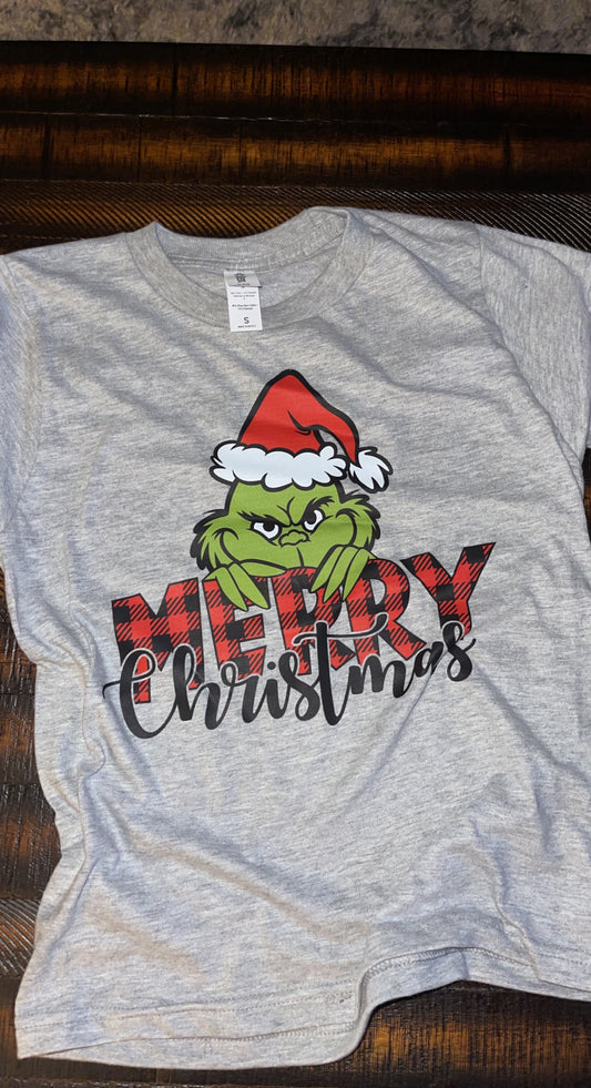 Kids Merry Christmas tee w/grinch